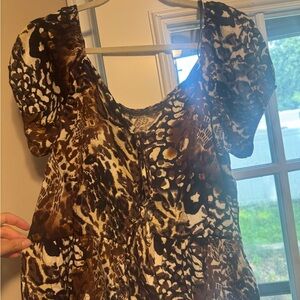 Silence + Noise Black and White Ruched Blouse